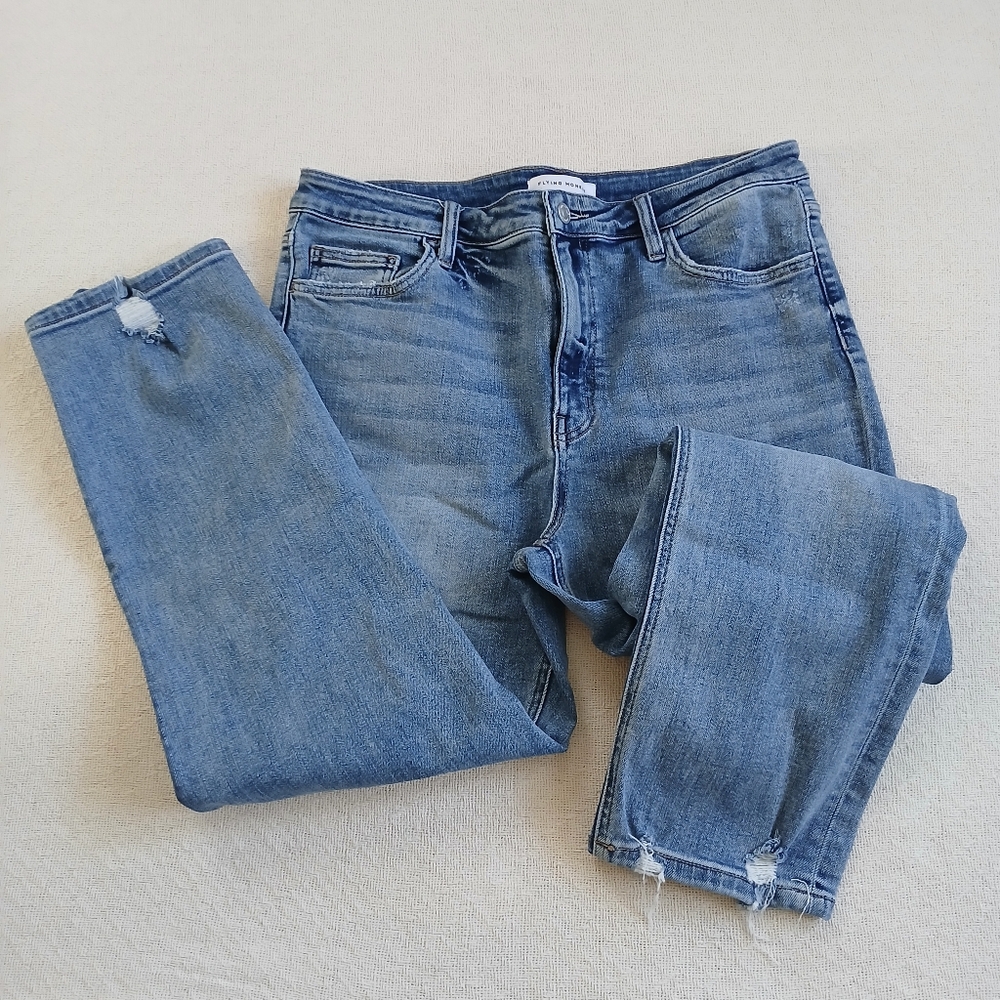 flying monkey ♡ slim straight high rise jeans 32 casual chix minimalist